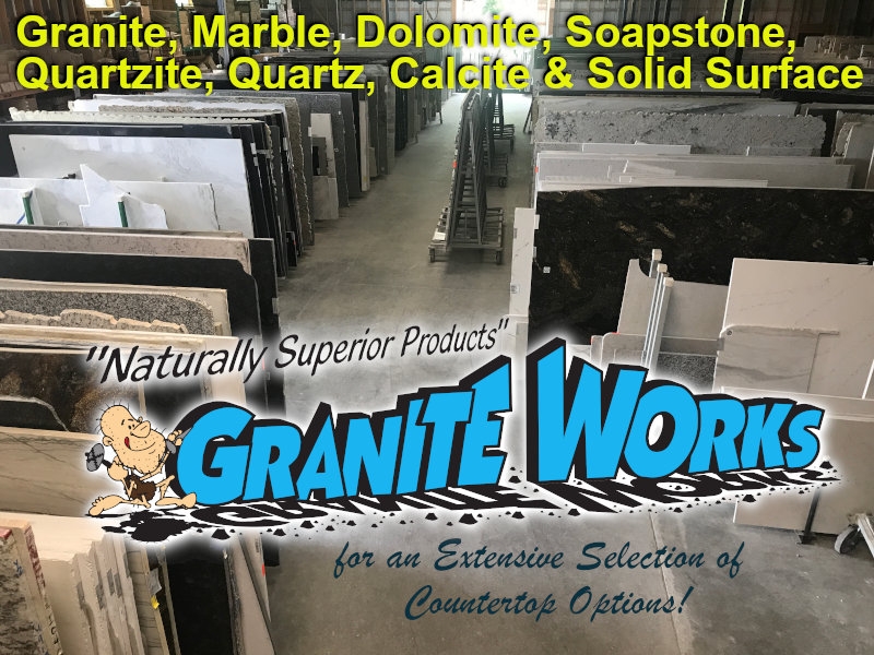 Granite Works carries a very large stone slab inventory
